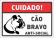 Placa cuidado cão bravo antissocial