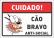 Placa cuidado cão bravo antissocial