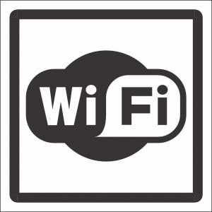 Placa Aviso Wifi / Wi-fi Zone  15 x 15cm    