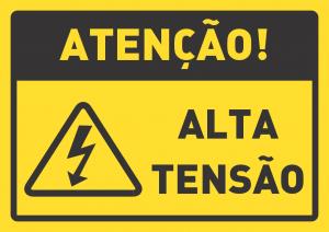 Placa de Atenção alta tensão  24 x 17cm    