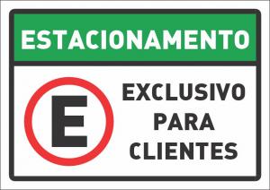 Placa Estacionamento Exclusivo  24 x 17cm    