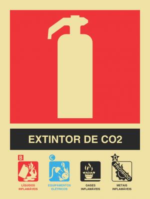 Placa Extintor de CO2  15 x 20cm    