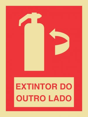 Placa Extintor do Outro Lado  15 x 20cm    