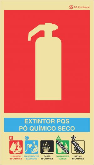 Placa Extintor PQS  12 x 21cm    