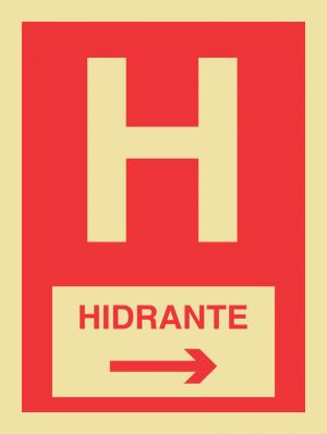 Placa Hidrante Seta Para Direita  15 x 20cm    