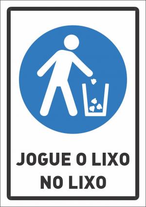 Placa jogue lixo no lixo  17 x 24cm    