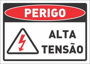 Placa Perigo Alta Tensão  24 x 17cm    