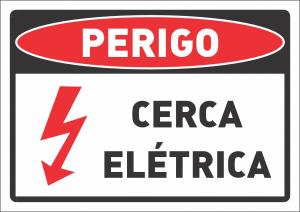 Placa Perigo cerca elétrica  24 x 17cm    