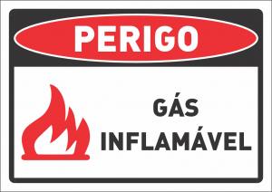 Placa Perigo gás inflamável  24 x 17cm    