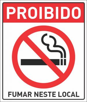 Placa proibido fumar nesse local  17 x 20cm    