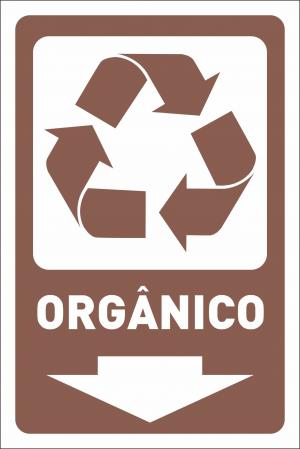 Placa reciclável orgânico seta para baixo  10 x 15cm    