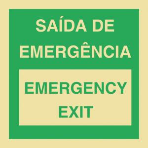 Saída de Emergência / Emergency Exit  12 x 12cm    